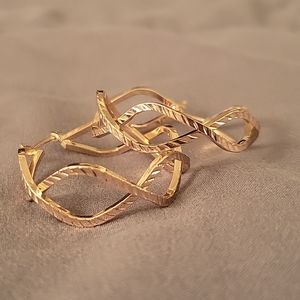 Rose gold color hoop earrings